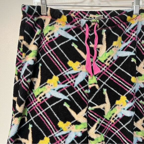 Disney Tinker Bell Pajamas Women’s Black Pink Fuzzy pants MEDIUM - Picture 3 of 5